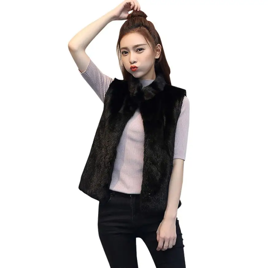 Fashion Womens Ladies Winter Warm Vest Coat Jacket Faux Fur Outwear Cardigan  woman vest Hoodies pet clothes 2018 Dropshipping