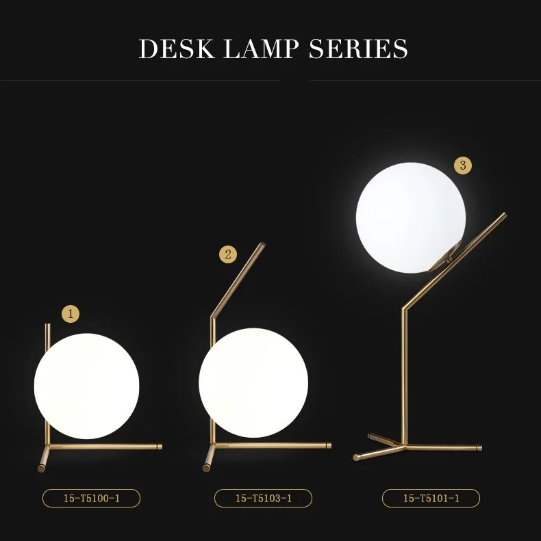 Modern LED Table Lamp Desk Lamp Light Shade Glass Ball Table Lamp Desk Light for Bedroom Living Room Floor Bedside Gold Designs