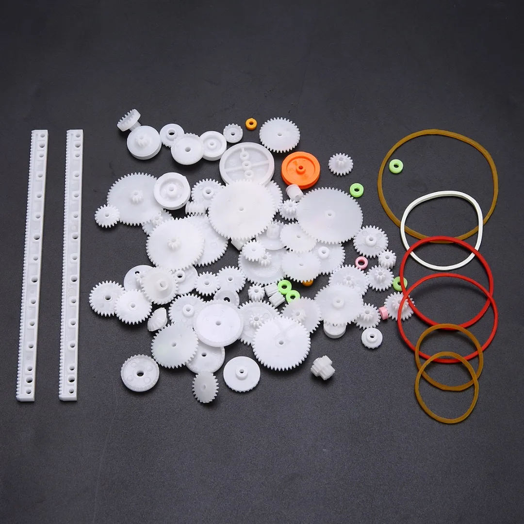 

75pcs/Set High Quality Plastic Crown Single Double Worm Grear Belt Pulley DIY Tools For Robot