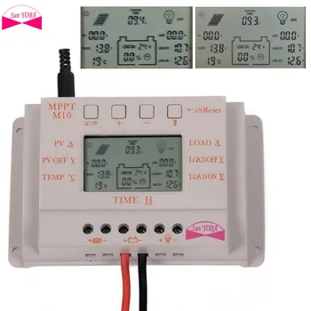 

Sun YOBA Solar Charge Controller LCD 10A MPPT Solar Panel Battery Regulator Charge Controller 12V/24V 130W/260W