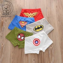 5 шт./лот мальчиков дети хлопок Мягкая Нижнее белье мультфильм детские шорты трусики для маленьких мальчиков боксеры в полоску подросток трусы От 4 до 14 лет