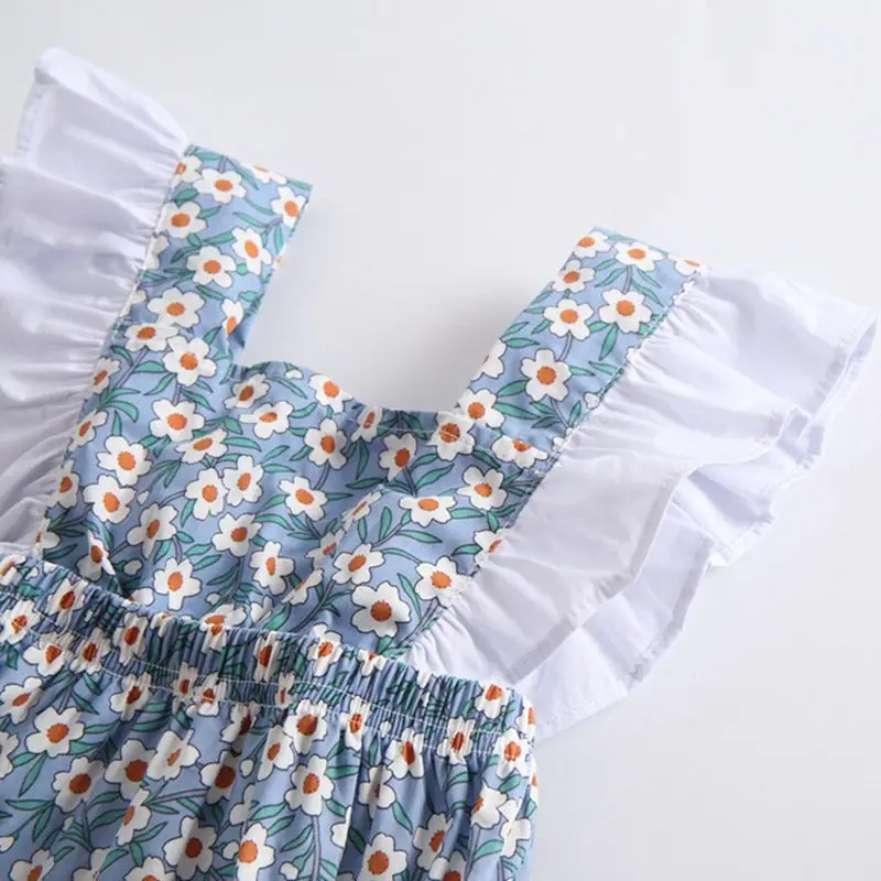 Комбинезон с цветочным рисунком для девочек; летнее платье для малышей; реквизит для фотосъемки новорожденных; реквизит для детской фотосъемки