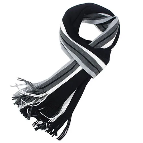 Горячие для мужчин's классический акрил Шаль Зима теплая длинная бахрома Полосатый кисточкой шарф 7 цветов 8MLV