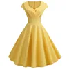 112834-b60b81.jpg Femmes Robe d'été couleur unie rétro Vintage années 50 60 décontracté fête bureau Robe Rockabilly robes robes