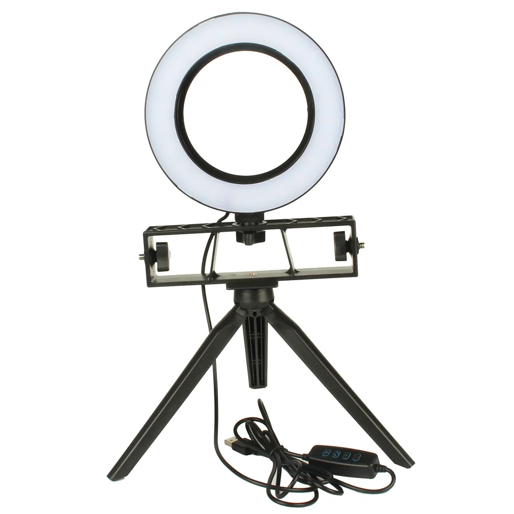 Photography Kit LED Ring Light Video YouTube Photo Ringlight Makeup Light Annular Lamp Bi-color 3200K-5500K 10 Level Brightness