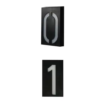 

2pcs Waterproof Solar Power 6 LED Address Number Door Sign Plaque Wall Plate for Home Office Cafe Bar - Digit 0,1