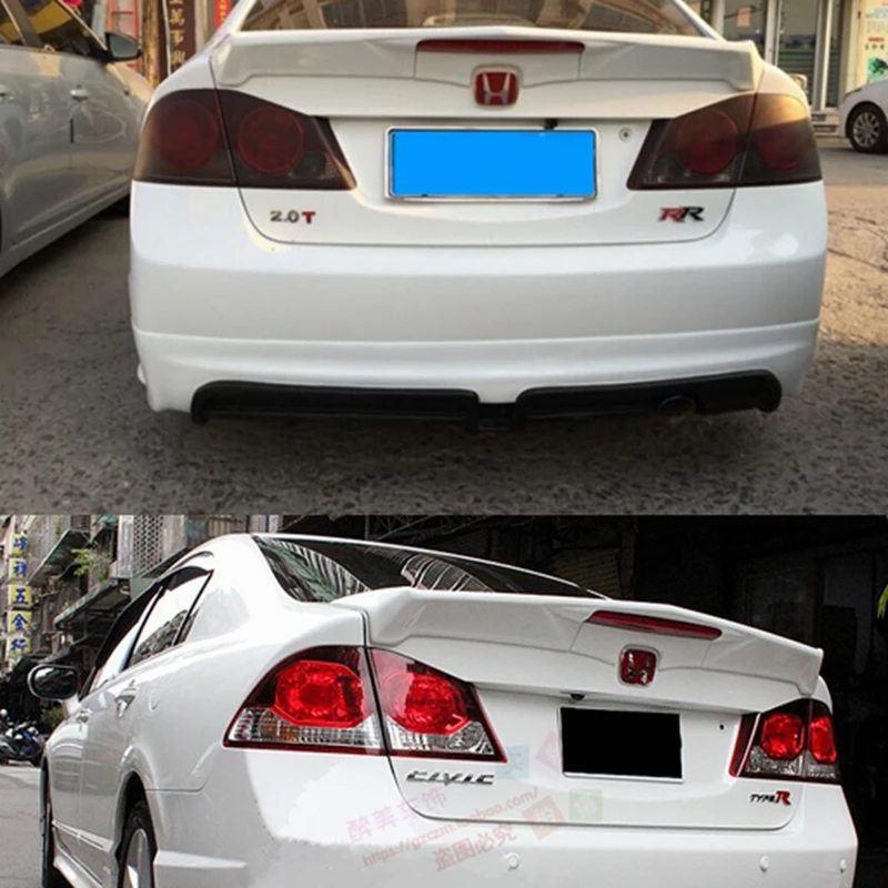 

For Honda Civic Spoiler High Quality ABS Material Car Rear Wing Primer Color Rear Spoiler With LED light 2005-2011