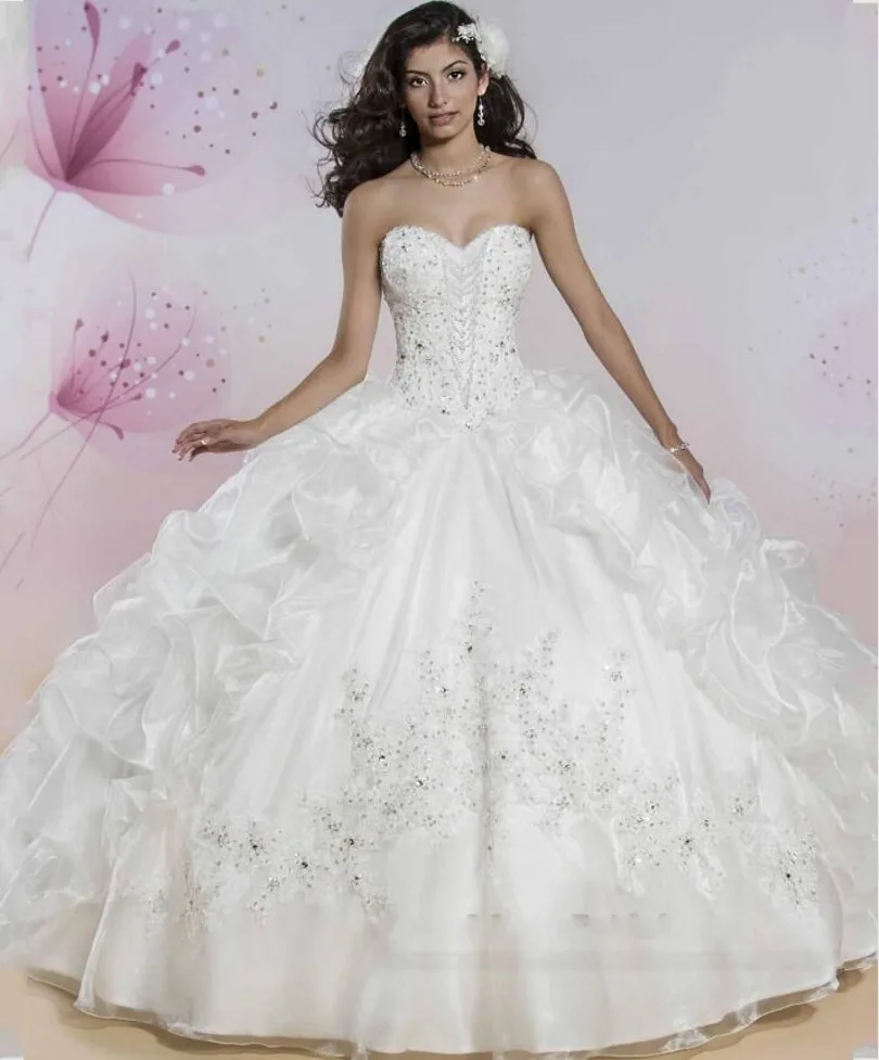 Wedding White Quinceanera Dresses popular dress quinceanera white buy cheap luxury dresses 2016 beaded rhinestones skirt softly tulle ball gowns for 15 years sweet