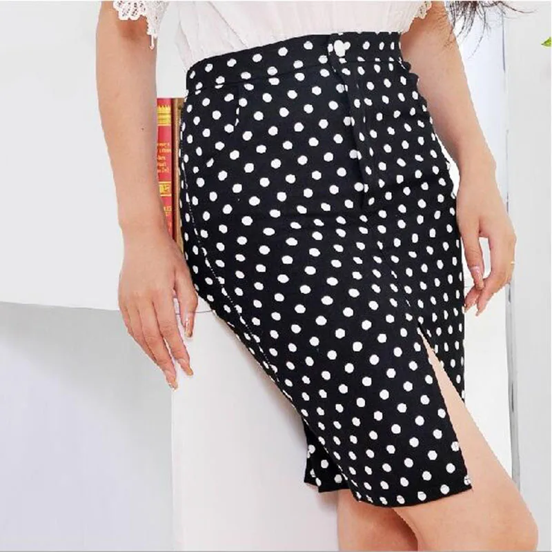 

Retro wind - color wave dot stripe of polka dot skirt