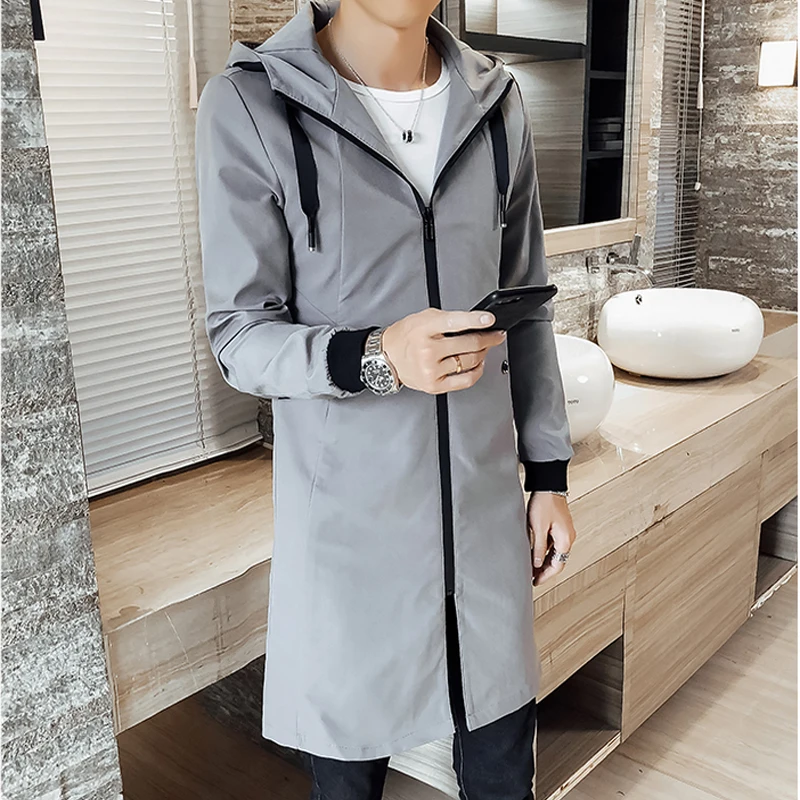 2019 Spring Dust Coat Men Fashion Trend issue Slim Fit Hooded Long Jacket Youth Overcoat 2019 Spring Dust Coat Men Fashion Trend issue Slim Fit Hooded Long Jacket Youth Overcoat