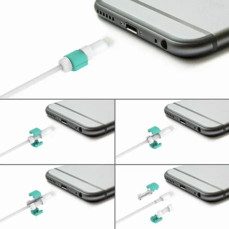1/3 комплекта 5 шт./компл. Освещение USB Зарядное устройство кабель Saver провода протектор для Apple для iPhone 5 5S, 6, 6 S, Plus, устройство для сматывания шнура питания и линии крышки