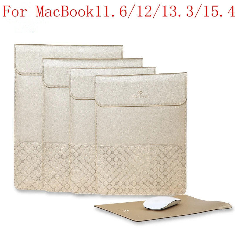 PU material Universal Notebook Case Pouch For Apple Macbook Air Pro Retina 11 12 13 15 laptop sleeve A mouse pad as a gift | Компьютеры и