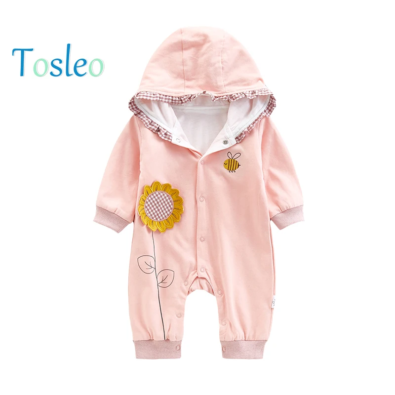 

2018 Tosleo Spring Baby Girl Rompers Baby Clothes Ruffle Baby Rompers Newborn Clothes Sunflower Baby Clothes Bee 2018