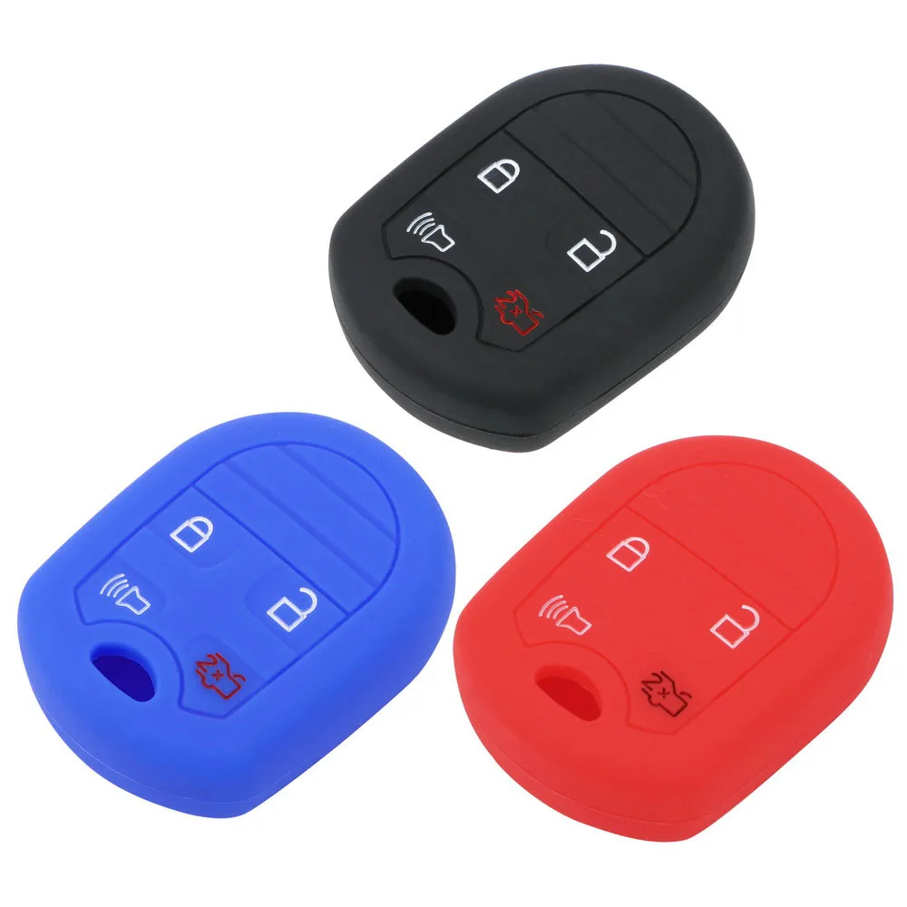 

For Ford Focus Taurus Escape Explorer Edge Mustang Car Key Case Cover 4 Buttons Silicone Auto Accessories Key Shell Fob
