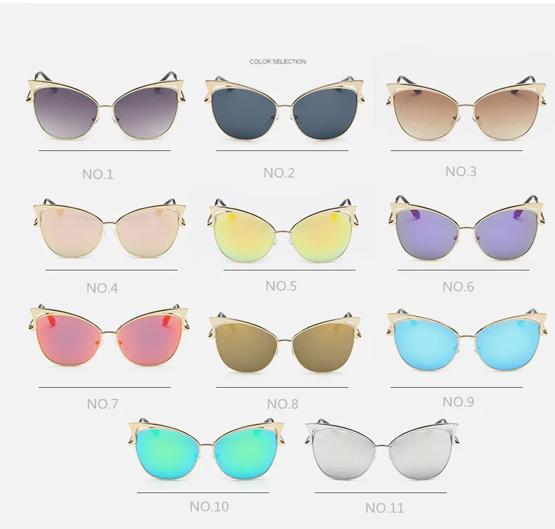 Luxury Cat Eye Sunglasses Women Brand Designer Retro Vintage Sun Glasses For Women Female Ladies Sunglass Mirror Lunettes Oculos (8)