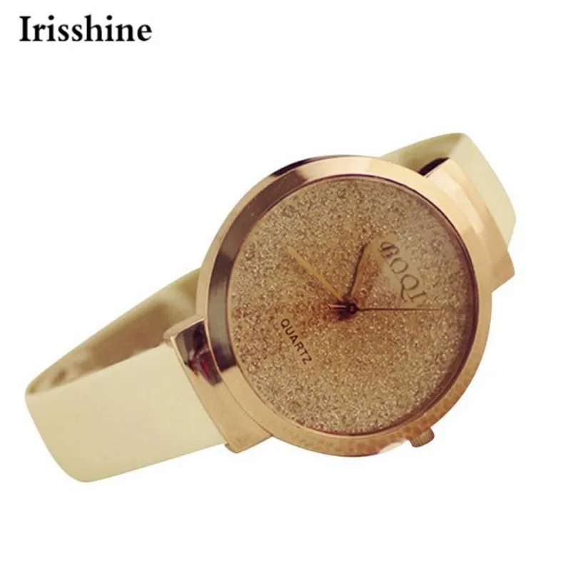 Irisshine i0589 женские часы подарок леди девушка бренд Роскошные женские роскошные пески Звездные простые темпераментные кварцевые часы - Цвет: Белый