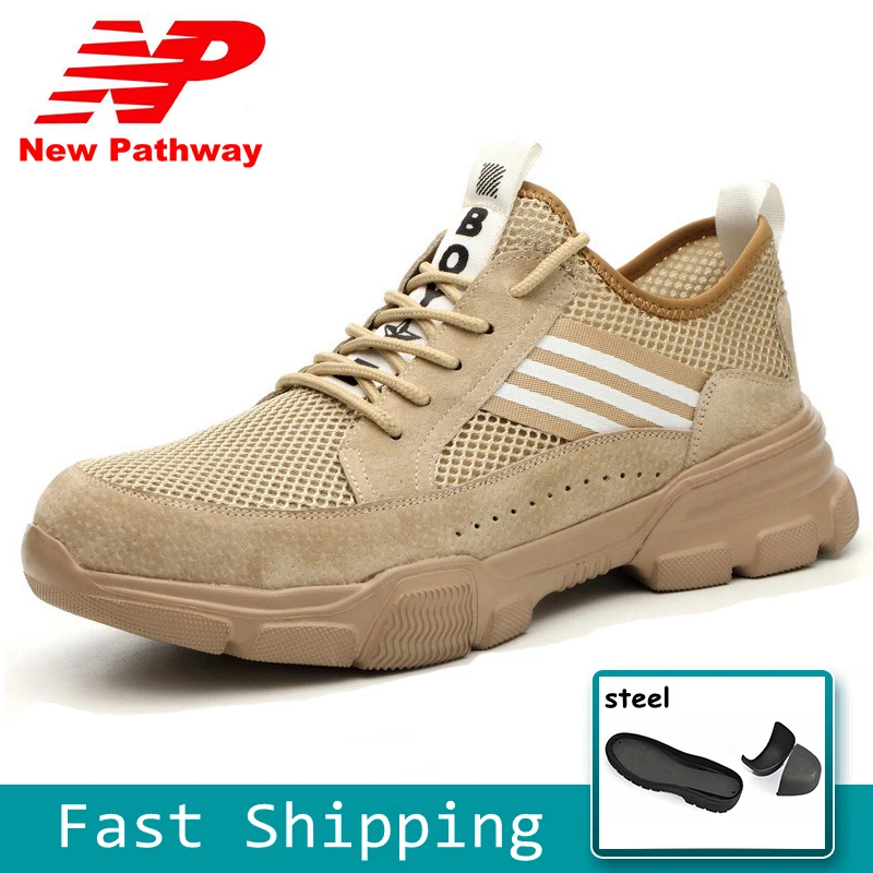 

Breathable Lightweight Men's Safety Shoes Steel Toe Work Shoes Outdoor Puncture Proof Safety Work Boots for Men MS179