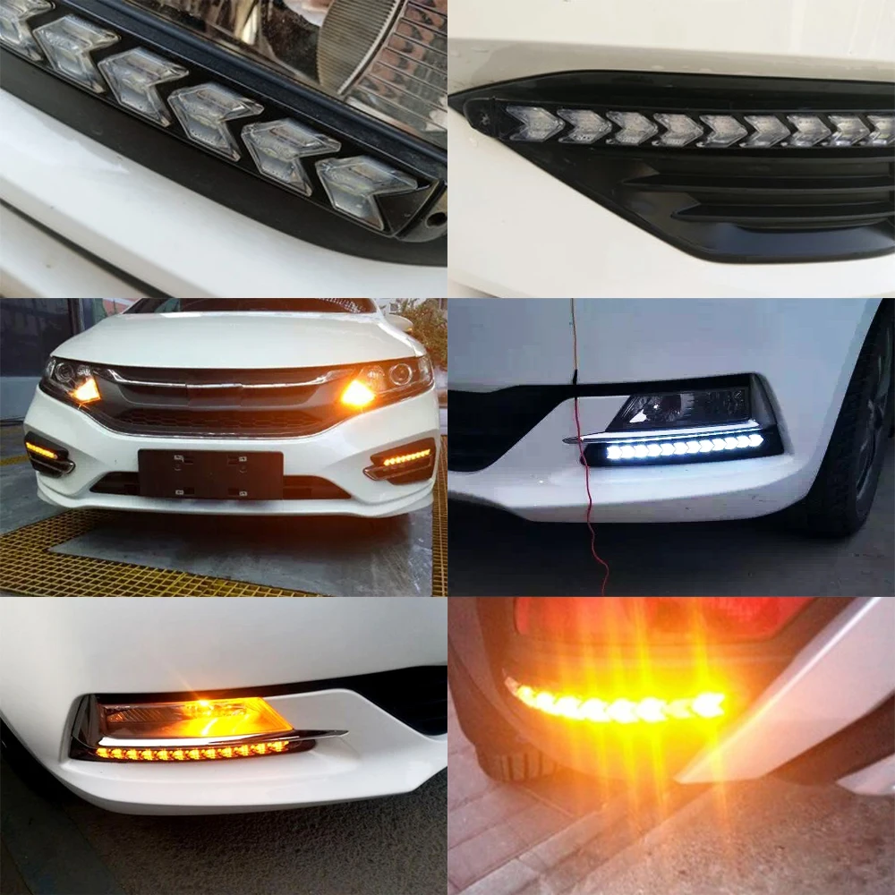 

Daytime Running Lights LED DRL Dynamic Streamer Flow Day Light White Driving Amber/Yellow Turn Signal Warning Steering Fog Lamp