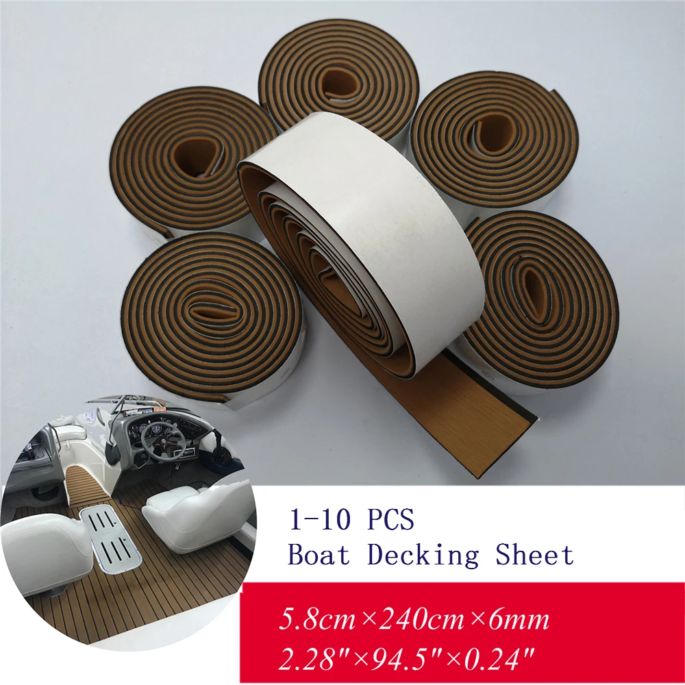 110pcs Boat Teak Decking Sheet Light Brown Marine Flooring Carpet Eva