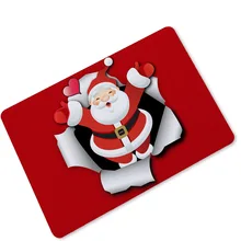 3D Рождественский резиновый ковер для столовой, ворсистый мягкий ковер с принтом Санта Клауса, прямоугольный напольный коврик, коврики для ванной комнаты