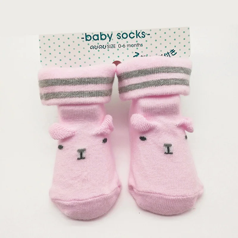 Милая одежда для малышей, Детский костюм для новорожденных удобные носки для мальчиков и девочек мягкая подошва Нескользящая обувь для маленьких мальчиков; носки для младенцев праздничные подарки для детей от 0 до 6 месяцев - Цвет: pink