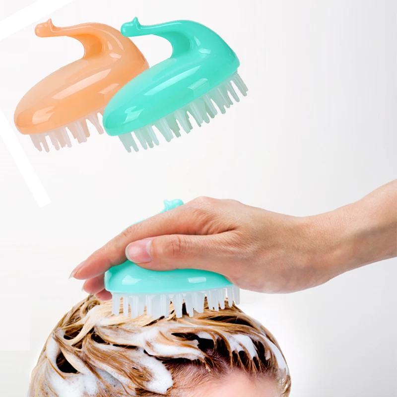 

1pc Baby Shampoo Brush Children Bathing Silicone Bath Brushes Shampoo Soft Massage Comb Kids Washing Hair Tool Shower Accessory