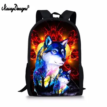 

Backpacks Children Fire Tropical Galaxy wolf Printed School Bag For Teen Boys Girls Student Kid Schoolbag Cool Primary Bookbag