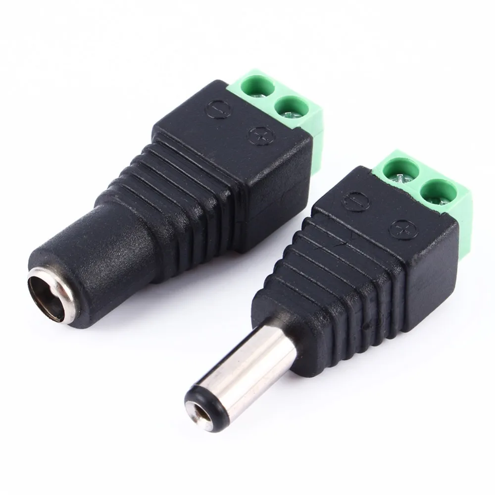 2.1x5.5mm 5 Pairs Male Female DC Power Plug Jack Adapter Connector For