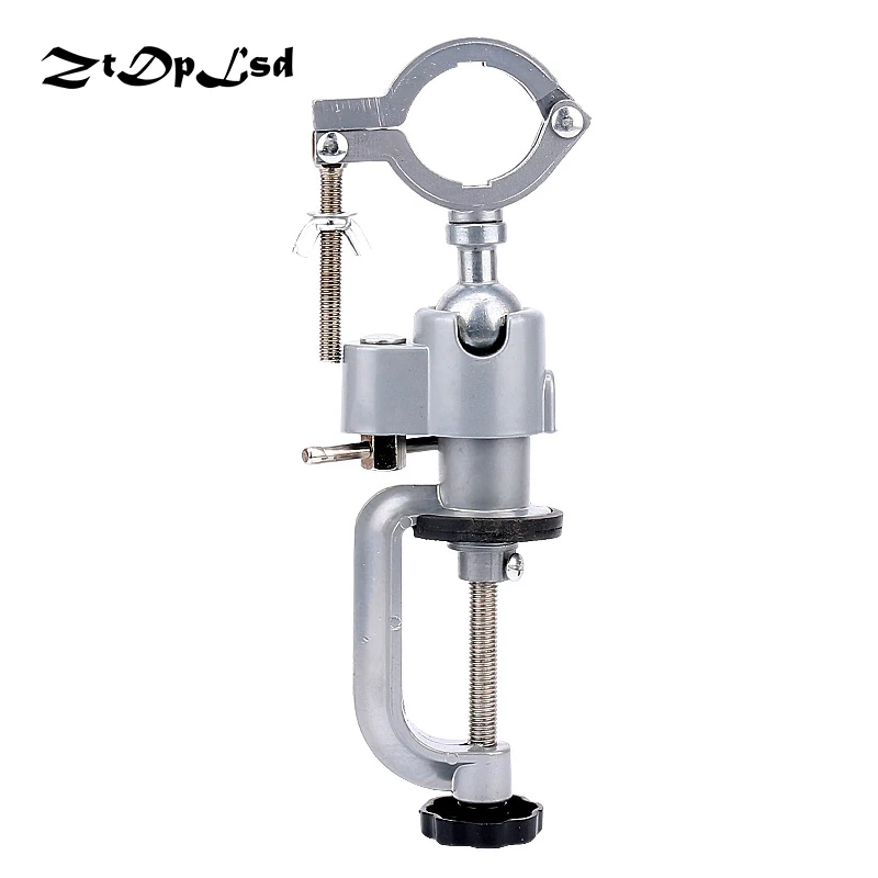 

ZtDpLsd 1 Pcs Clip-On Round Head 360 Degree Universal Woodwork Table Bench Vises Vice Grinder Holder Electric Drill Stand