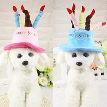 Головные уборы для животных для автоматический поводок для собак кошек шапки ко дню рождения шляпа с свечи для торта дизайн праздничный костюм на день рождения аксессуар на голову Товары