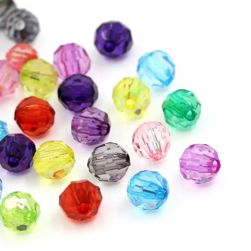 

Acrylic Spacer Beads Ball Mixed Faceted About 6mm( 2/8") x 6mm( 2/8"), Hole: Approx 1.5mm, 200 PCs new