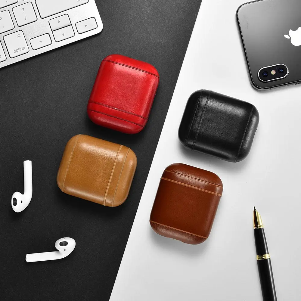 ICARER для Apple AirPods винтажный защитный чехол из натуральной кожи сумка iPhone