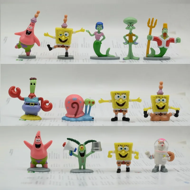 

High quality The SpongeBob Figures Action Toys Birthday gift for children 13 pcs/set