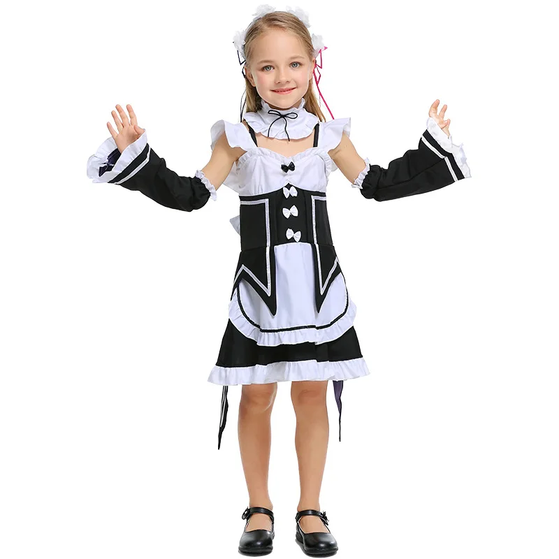 Девочки Ram/Rem Косплей Re: zero Kara Hajimeru Isekai Seikatsu relife в другом мире Kawaii Sisters горничная