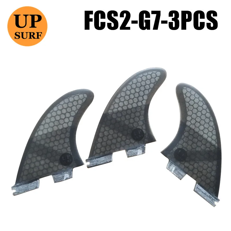 Плавники для серфинга FCS2 плавники G5/G7/GL/K2.1 FCS II три плавника набор стекловолокна синий, красный, черный, зеленый цвет Tri-quad плавники - Цвет: G7 black 3pcs