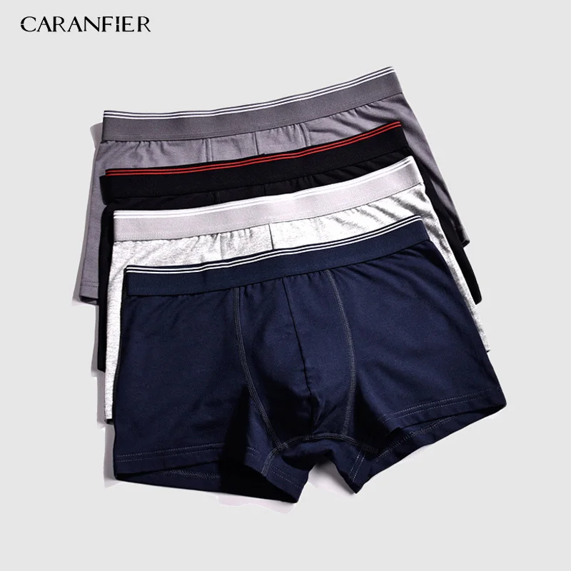 CARANFIER 6pcs Men's Stretch Cotton Multi-color Boxer Shorts Men's Underwear Breathable Male Brand Breathable Boxers S-XXXL