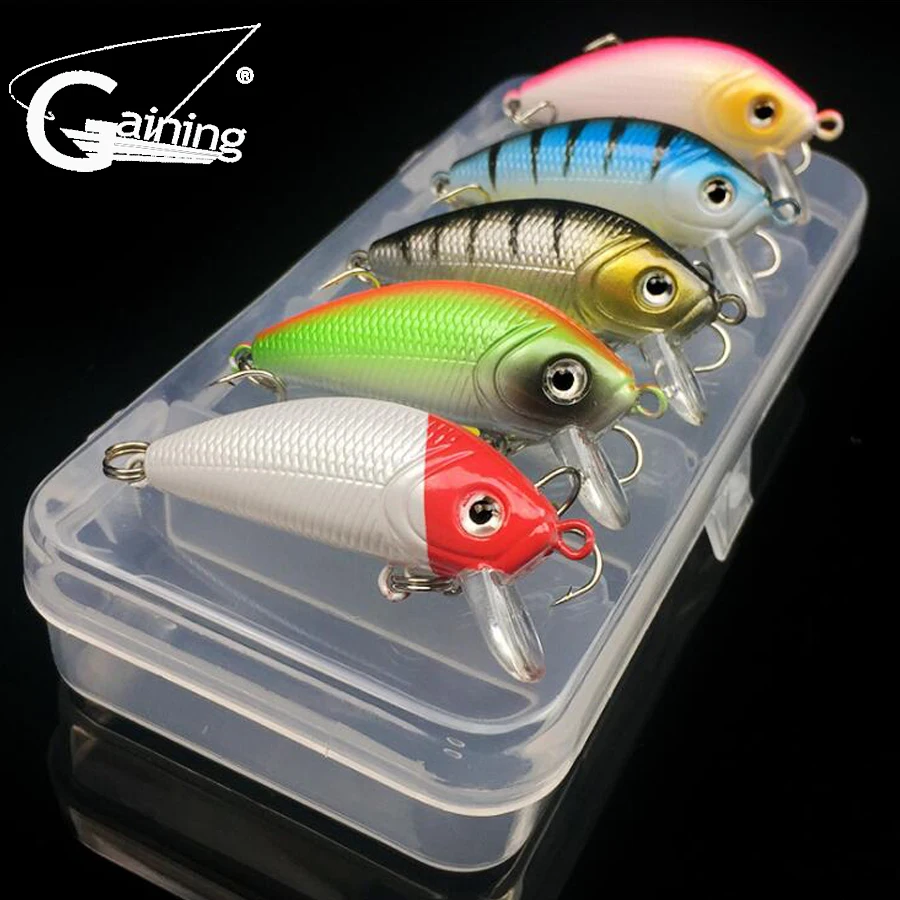 5Pcs Fishing Lures Minnow Fish Bass Crankbait Hooks Tackle Crank Baits FAST SHI 5Pcs Fishing Lures Minnow Fish Bass Crankbait Hooks Tackle Crank Baits FAST SHI