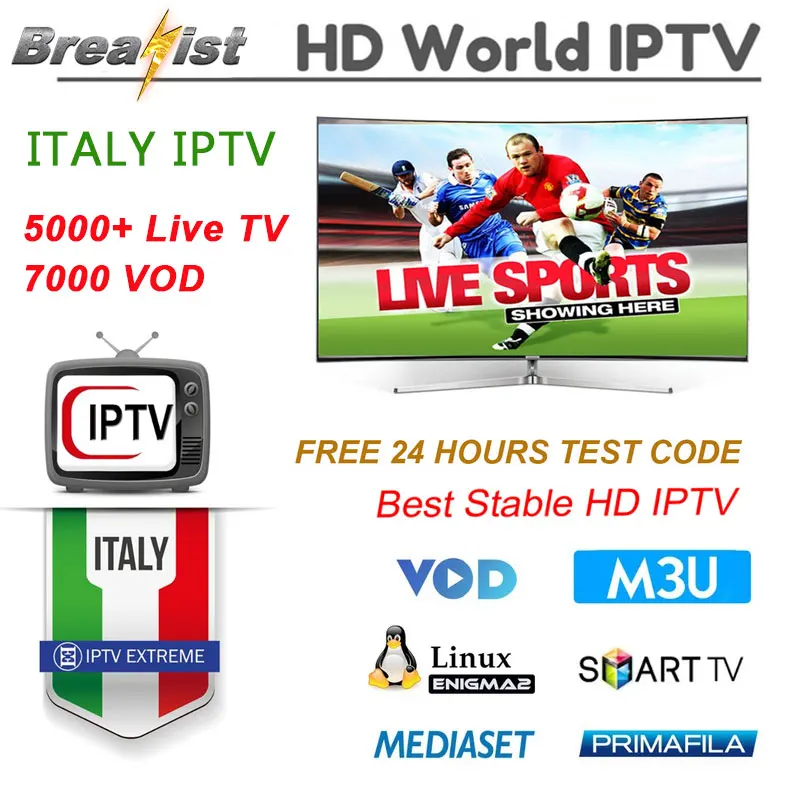 1 سنة ايطاليا IPTV ل تي في بوكس أندرويد 5000 + يعيش 7000 VOD دعم Spainish الألمان إيطاليا الاشتراك m3u الذكية التلفزيون MEDIASET h96