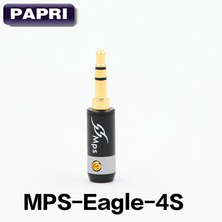1 шт. MPS 3 полюса 3,5 мм Чистая латунь 24K позолоченные наушники гарнитура мужской разъем для DIY HIFI аудио мобильный телефон или ipad с Чехол - Цвет: Eagle-4S