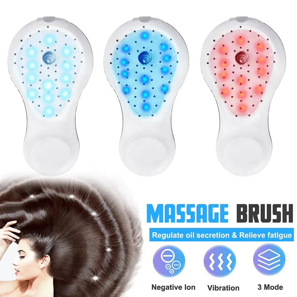  Portable Electric Ionic Hair Brush Hair Scalp Massage Comb Hairbrush Negative Ions Detangling LED L