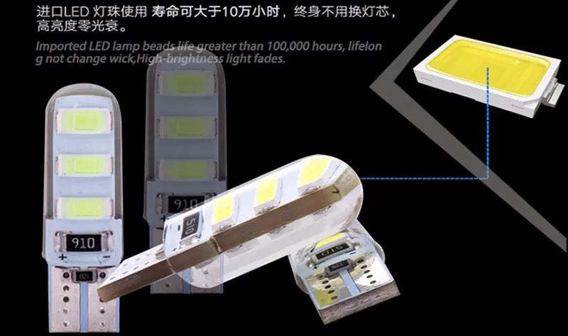 2 шт. T10 192 W5W 6 SMD 5630 Светодиодный силикагель Водонепроницаемый Клин светильник 6SMD 5730 силиконовый Стоянкы Автомобилей Автомобиля светильник автомобильные Габаритные фонари 12V