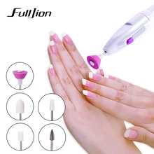 Fulljion Electric Manicure Drills Machine 5 Bits Nail Power Drill Pen Pedicure File Polishing Pedicure Nail Art Tips Care Tools electric polishing manicure nail drill machine pedicure polished pen nail drill bits nail file nail tools set