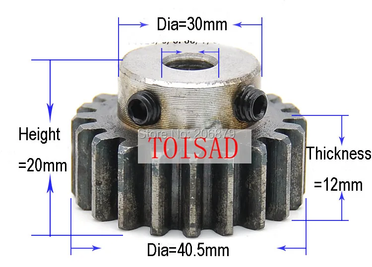 

Module1.5 25T Teeth Spur High precision Gear Rack and Pinion rack gear 45# Steel 6 6.35, 7, 8, 10, 12, 15mm Bore
