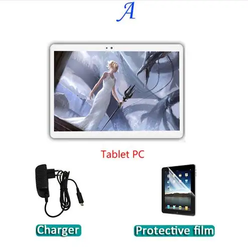 Оригинальные 10,1 'Планшеты Android 10 Core k99 двойная камера Две sim-карты планшетный ПК 2560x1600 wifi OTG gps bluetooth телефон rom 128 ГБ - Комплект: A