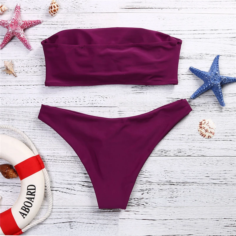 2018 Sexy Bikini Women Swimsuit Push Up Swimwear Cross Bandage Halter Bikini Set Beach Bathing Suit Swim Wear #FS#4JN15 (2)