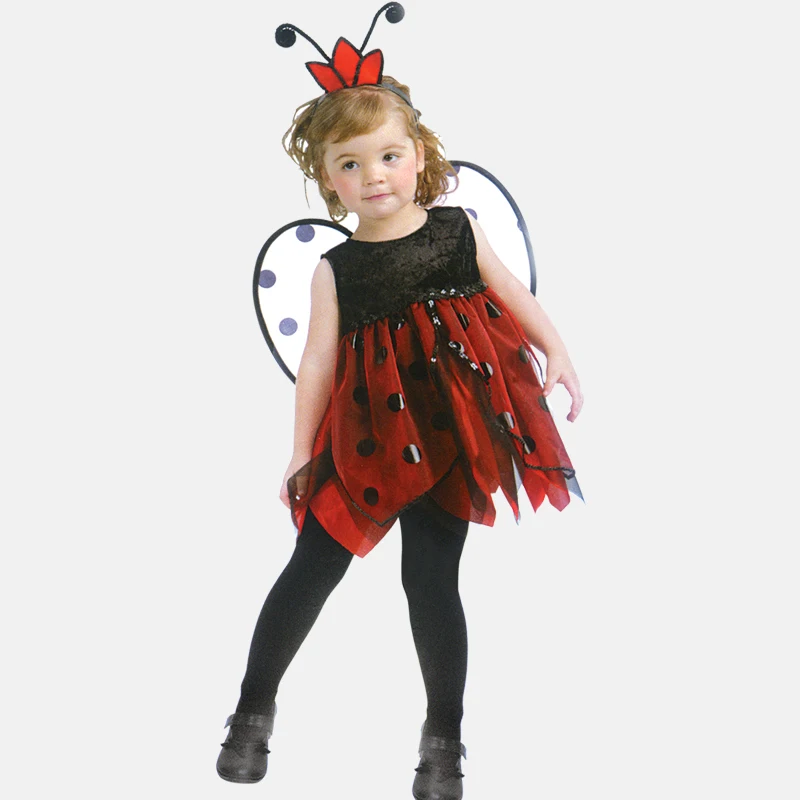Новые Детская карнавальных пчела костюм для девочки Би божья коровка костюм для Хэллоуина довольно