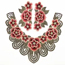 Новая мода DIY аппликация Водорастворимая Вышивка костюм украшение шейный платок цветные Переводные изображения аксессуары набор