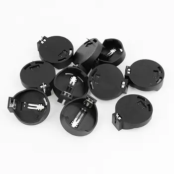 

EDT-10pcs Black Round Button Battery Holder Case for CR2032 2016 2025