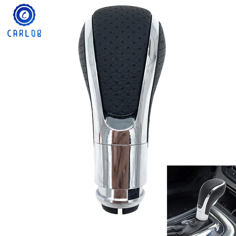 

CARLOB Automatic Transmission Gear Shift Knob Lever Stick Pen for Buick Regal/Opel Insignia/Vauxhall Insignia Chrome PU Leather