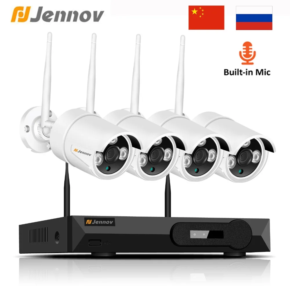 

Jennov 1080P 4CH Video Surveillance IP Camera WIFI 2MP Security Camera System Wireless With Recording CCTV Kit NVR Set P2P HDMI